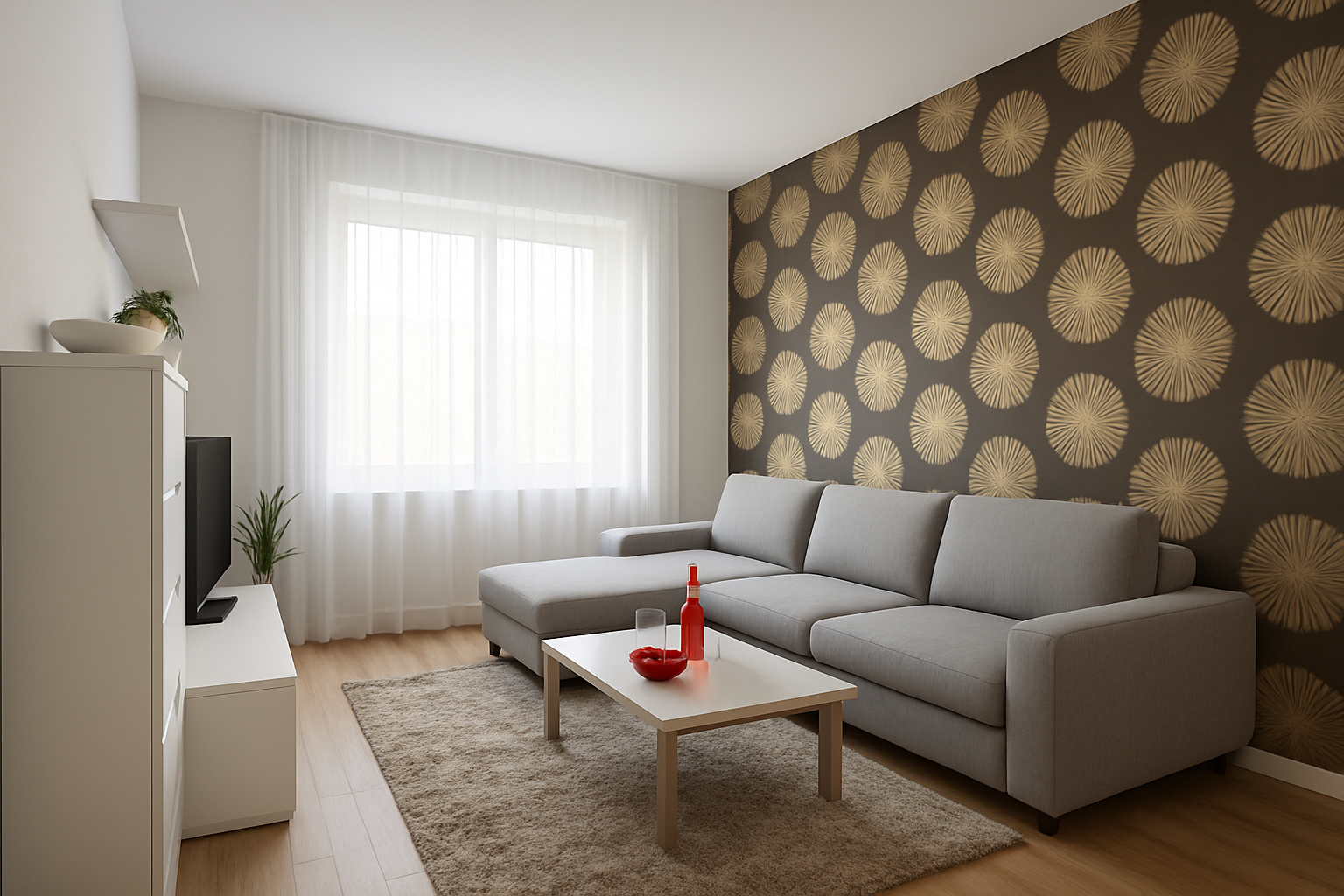 Как комбинировать обои в гостиной