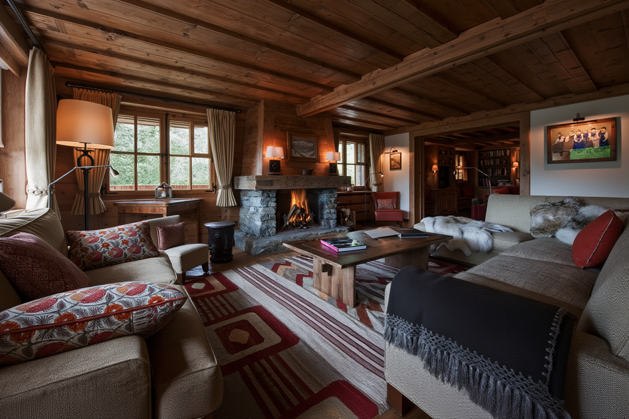 Интерьер в стиле шале на даче